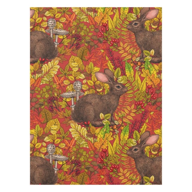 Nappe Lapin d'automne en rouge (Devant)