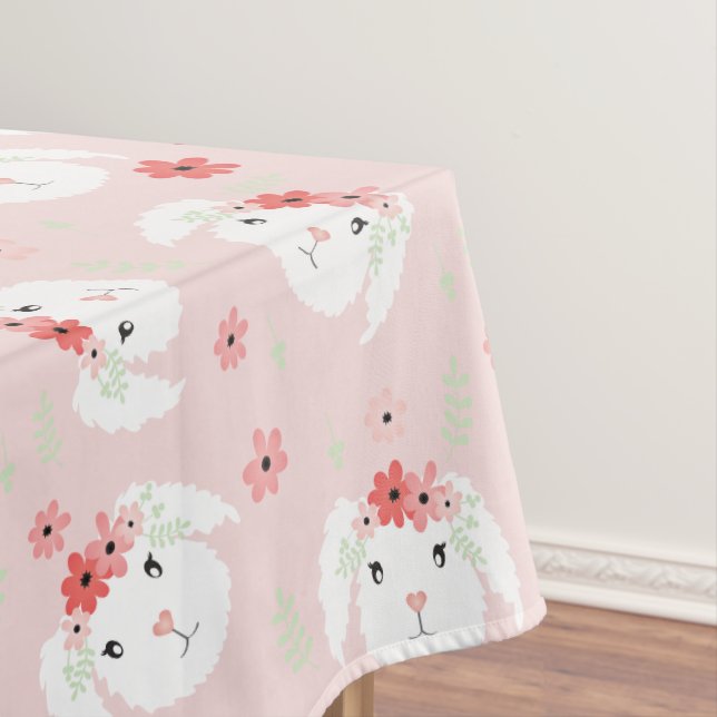 Nappe Lapin Fleur Couronne rose (In Situ)