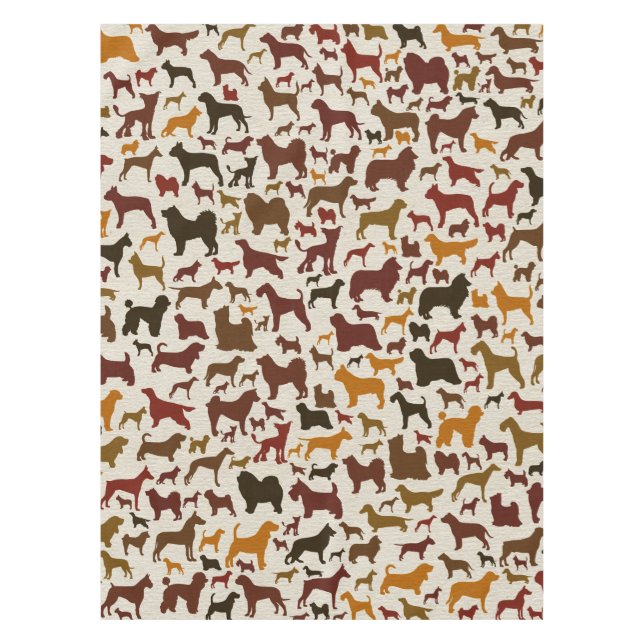 Nappe Le chien multiplie le motif de silhouettes (Devant)