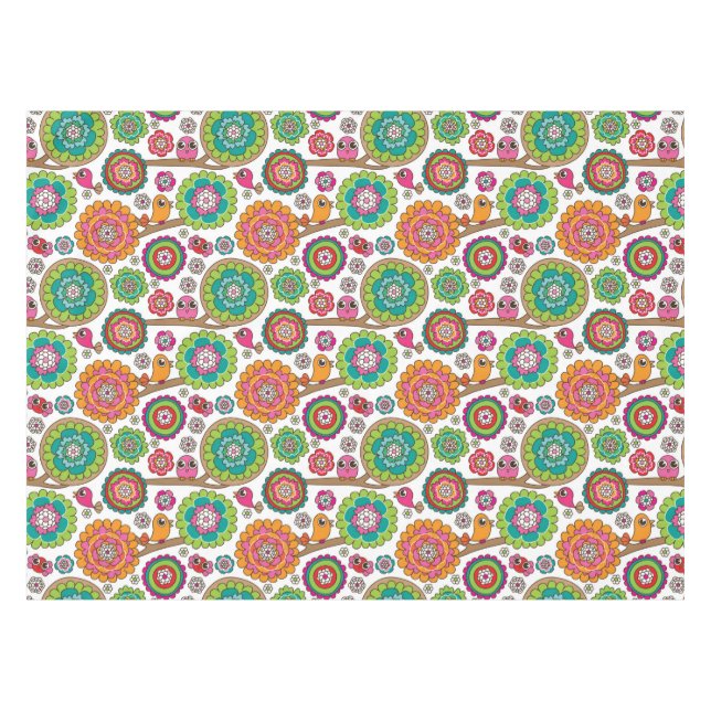 Nappe le griffonnage fleurit le motif d'arrière - plan (Devant (Horizontal))