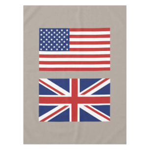 Nappe Les Etats-Unis et drapeaux BRITANNIQUES