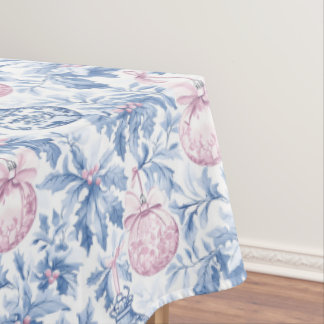 Nappe Les ornements de Noël bleu rose pâle papier