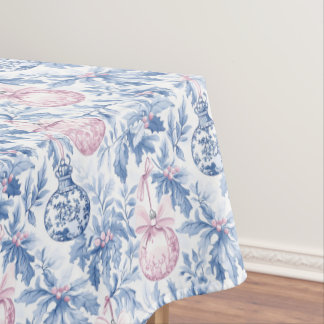 Nappe Les ornements de Noël bleu rose pâle papier