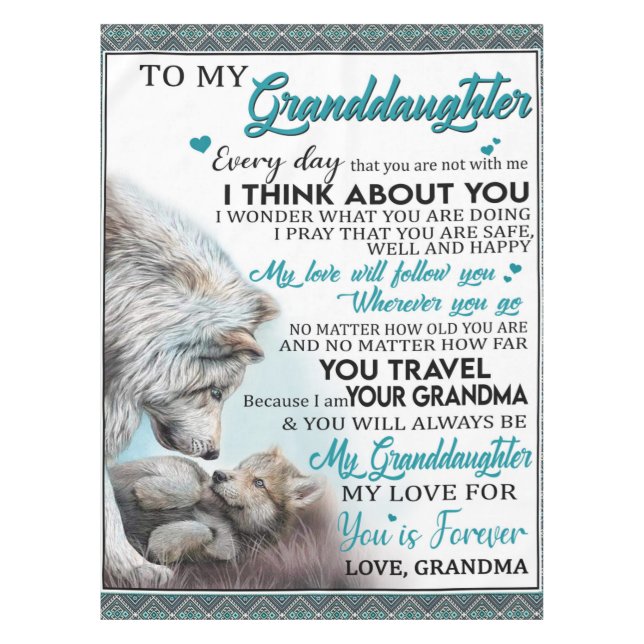 Nappe Lettre Customisée À Ma Petite-Fille De Grand-Mère (Devant)