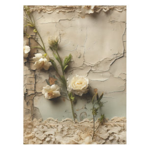 Nappe Lettre vintage d'amour parchemin avec fleurs (3)
