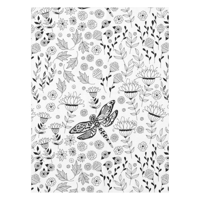 Nappe libellule et fleurs (Devant)