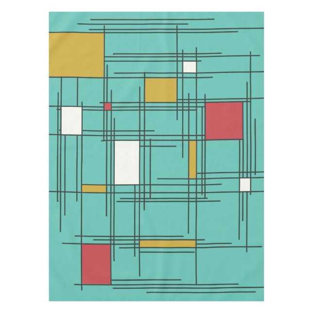 Nappe Lignes d'art Abstraites des années 1940 (Devant)