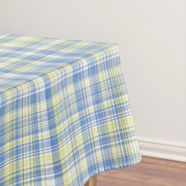 Nappe lignes et carreaux bleus et jaunes (In Situ)