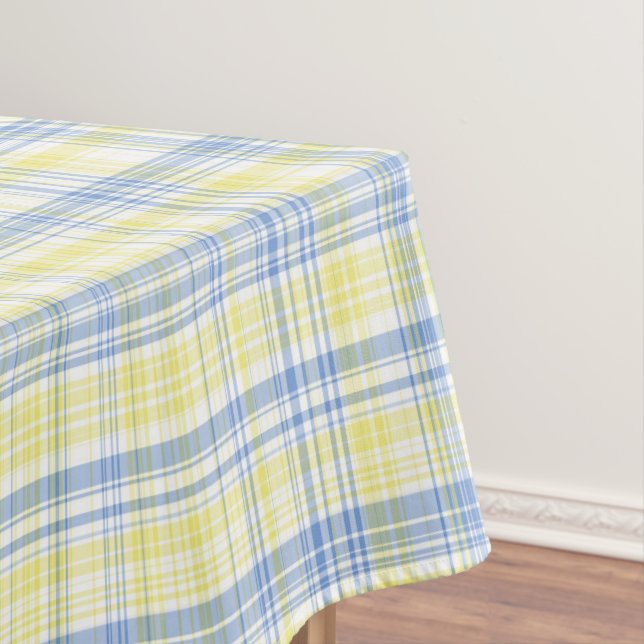 Nappe lignes et carreaux bleus et jaunes (In Situ)