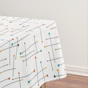 Nappe Lignes Et Cercles Du Milieu Du Siècle Motif De L'Â
