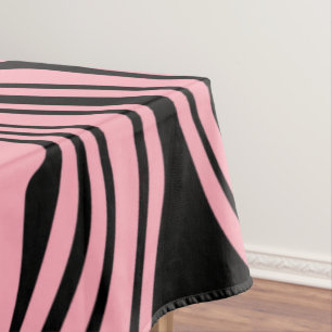 Nappe Lignes noires et roses déformées Abstraites - pe