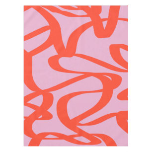 Nappe Lignes roses rétro Formes de pinceau Abstraites m