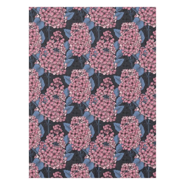 Nappe Lilac rose sur bleu foncé (Devant)