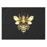 Logo Faux Gold Foil Bee Polygonal sur Noir