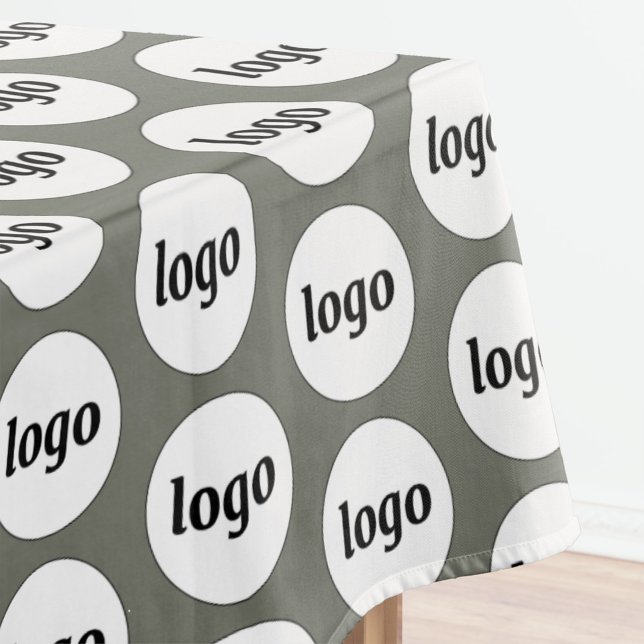 Nappe Logo Motif de marque commerciale Sage Green (Simple logo pattern business promotional sage green
 tablecloth for trade shows, catering and events)