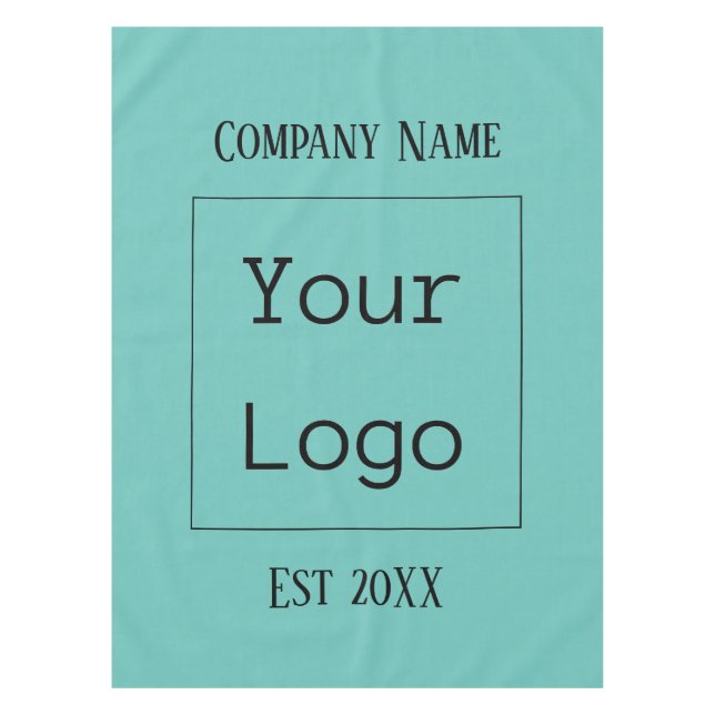 Nappe Logo Nom commercial Restaurant Noir Turquoise Bleu (Devant)