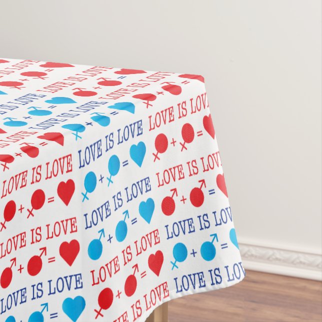 Nappe LOVE est une citation LOVE en rouge et bleu (In Situ)
