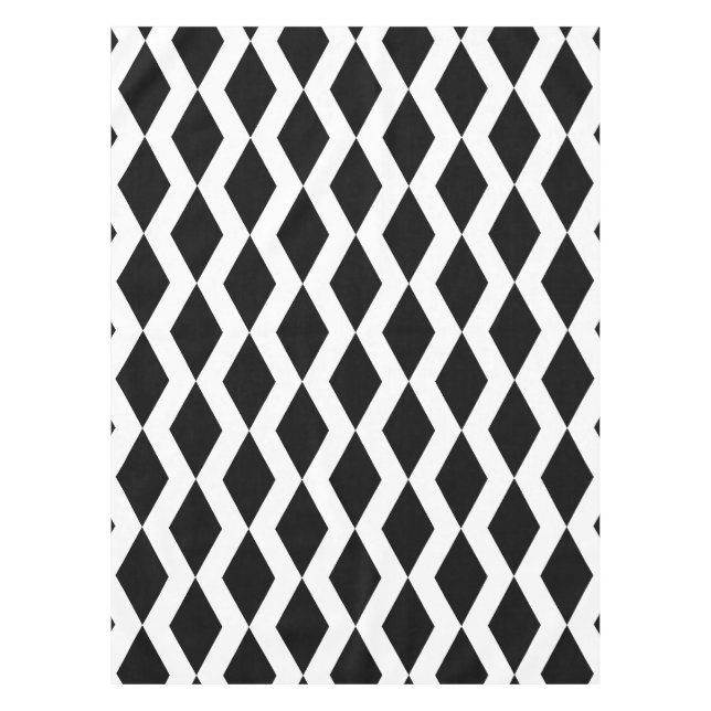 Nappe Lozenge forme Motif diamant noir et blanc (Devant)
