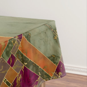 Nappe Luxe d'automne   Joyau d'or géométrique Marbre de 