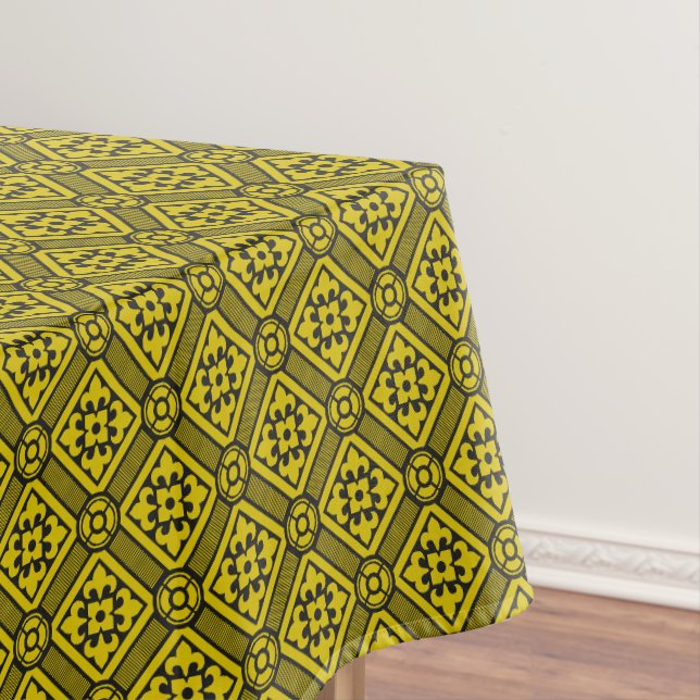 Nappe Lys jaunes médiévaux Noirs Motif roman Ta (In Situ)