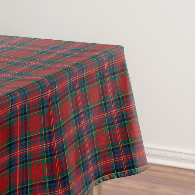 Nappe MacPherson Clan Tartan Rouge, Bleu et Vert Plaid (In Situ)