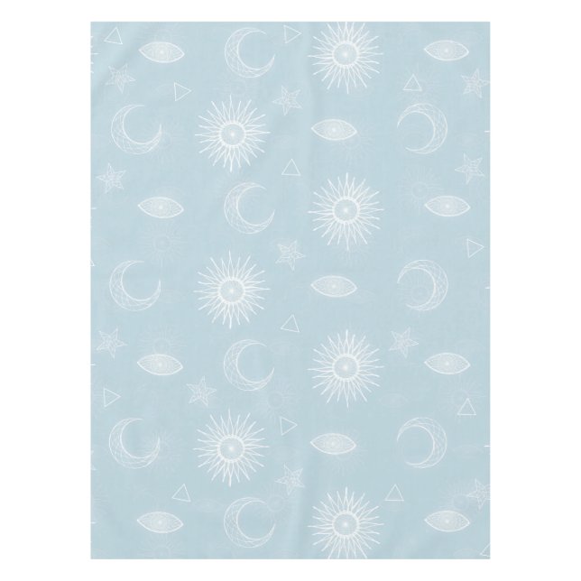 Nappe Magical White Moon Sun Stars Blue pattern (Devant)