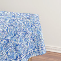 Magnifique motif artistique paisley floral bleu bl
