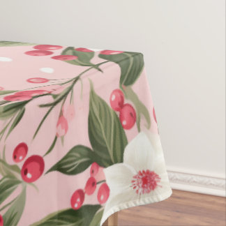 Nappe Magnifique Shabby Chic Fleur de Noël Rose Baie