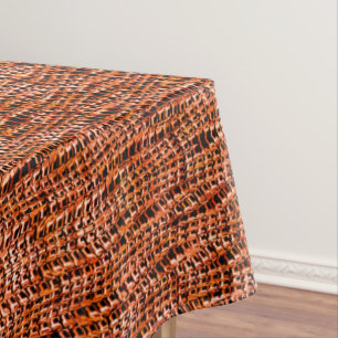 Nappe Maille de jute de corail tordu et ondulé, orange e