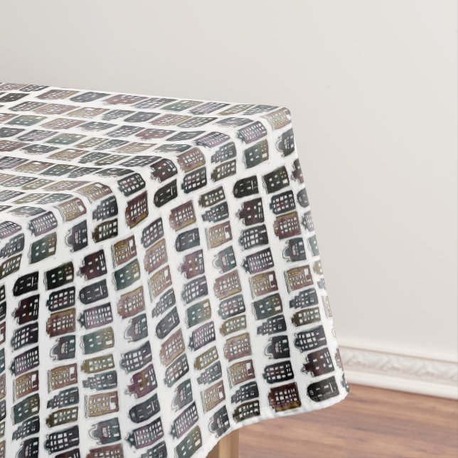 Nappe Maisons Whimsical Hollandais Amsterdam Quirky Neut (In Situ)