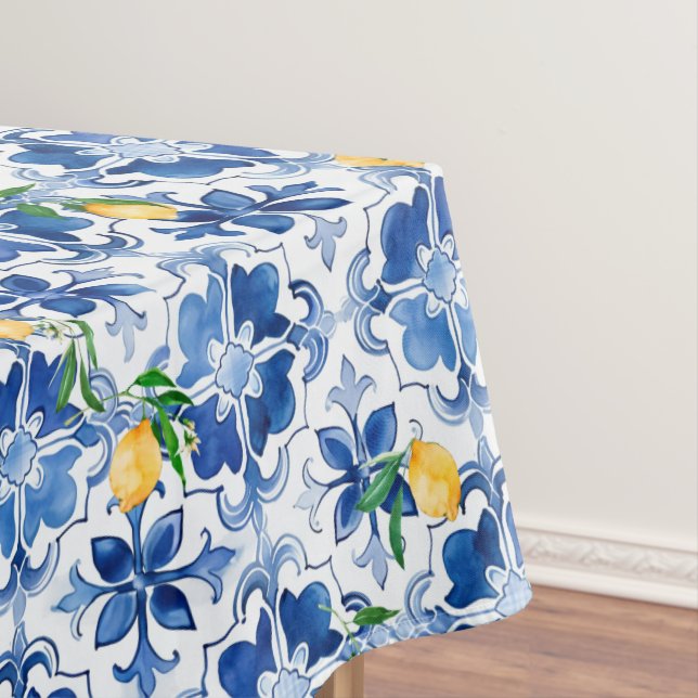 Nappe Majolica, citron, carreaux siciliens, (In Situ)