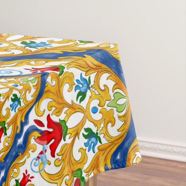 Nappe Majólica, estilo siciliano, corredor de mesa larga (In Situ)