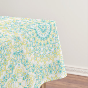 Nappe Mandala Design été turquoise et jaune