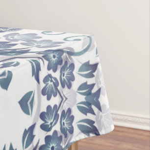 Nappe Mandala florale bleu poussiéreux
