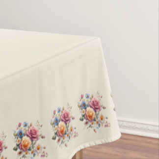 Nappe Mantel  Beige Flores para Celebrar