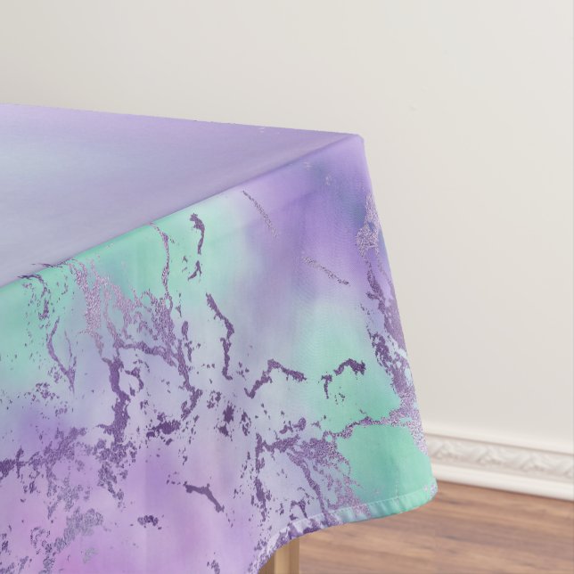 Nappe Marbre chic | Lavande violet et vert menthe (In Situ)