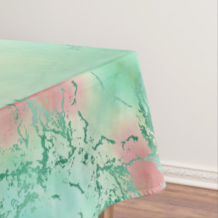 Nappe Marbre cool   Jolie Pastel Coral et Green Ombre
