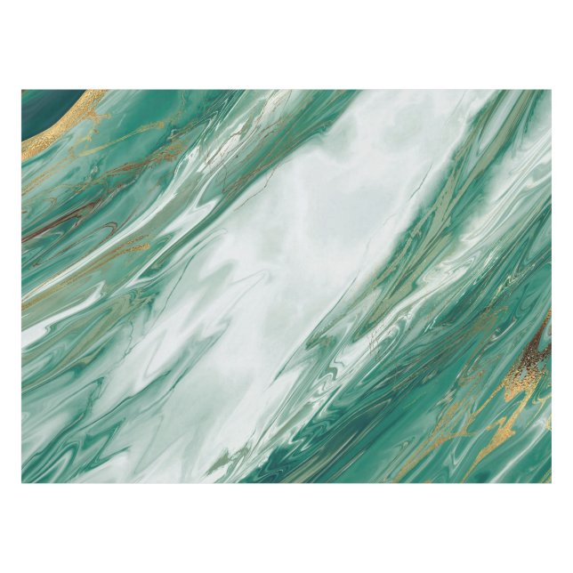 Nappe Marbre peint accentué vert d'or vert de jade (Devant (Horizontal))