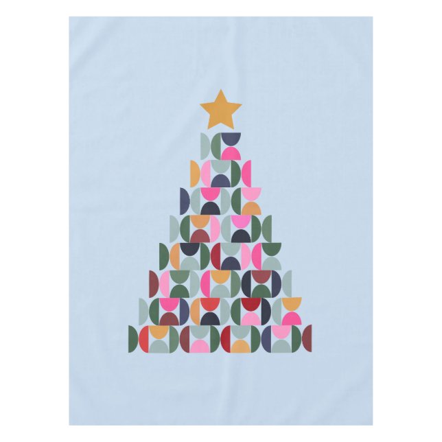 Nappe Marché d'hiver 10 sapin de Noël coloré (Devant)