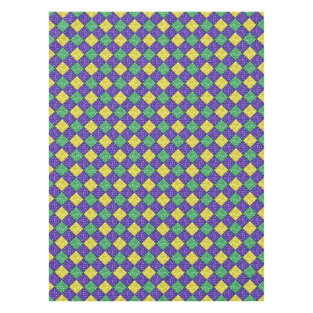 Nappe Mardi Gras Harlequin Motif du carnaval de Diamond (Devant)