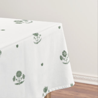 Nappe Mariage à motif botanique vert et blanc