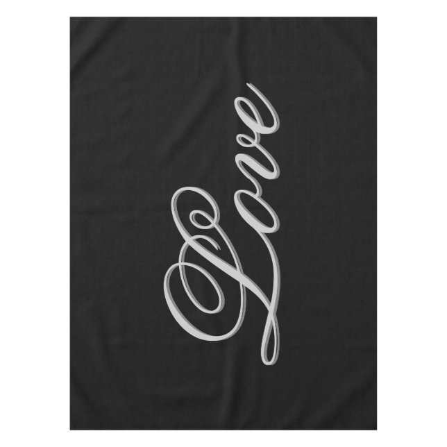 Nappe Mariage Amour Gris Noir Élégant (Devant)