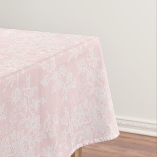Nappe Mariage en dentelle rose et blanche Tissu de table