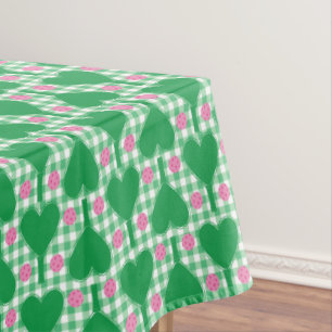 Nappe Mariage Gingham Vert et Rose de Pickleball Prépa