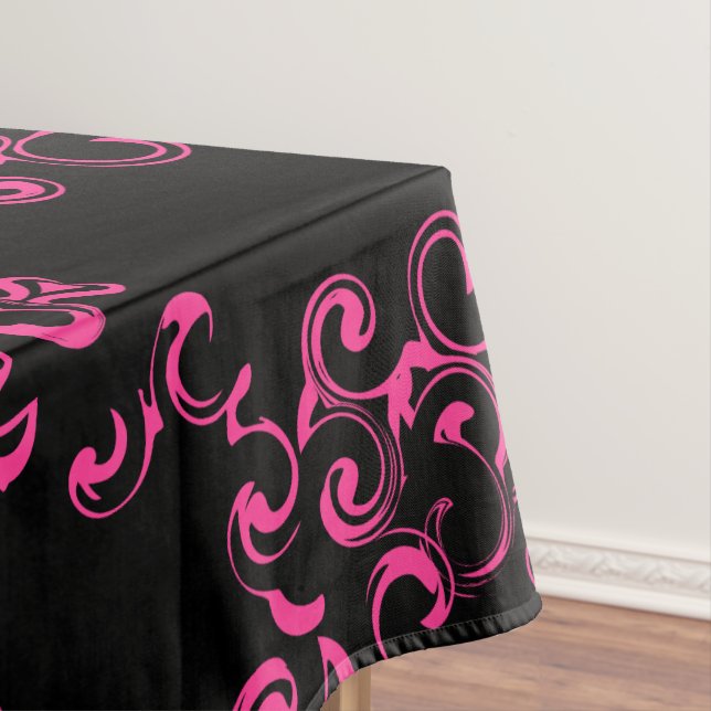 Nappe Mariage gothique rose chaud et noir (In Situ)