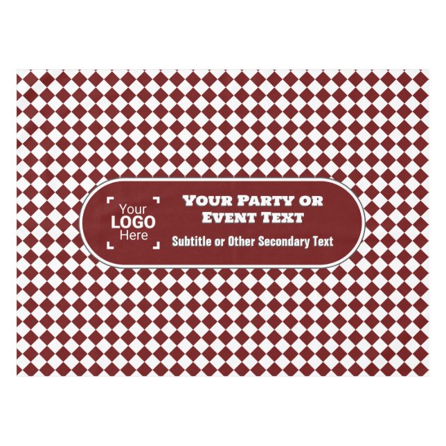 Nappe Maroon & White Diamond - Votre Logo Business Event (Devant (Horizontal))