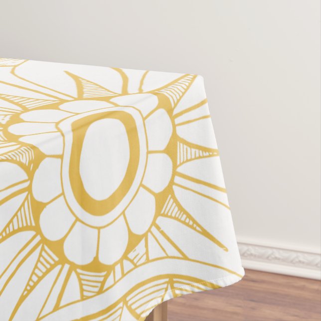 Nappe Médaillon Vintage jaune Motif (In Situ)