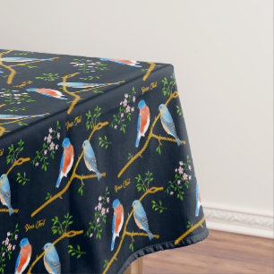 Nappe Merles Bleu foncé