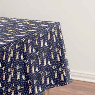 Nappe Merry Corgmess Texte - Christmas Corgi bleu motif