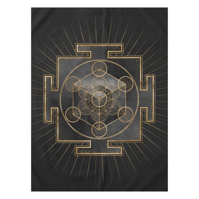 Nappe Métatron's Cube Sri Yantra Sacred Geometry (Devant)